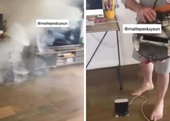 Robot süpürge herkes uykudayken aniden cayır cayır yandı – video